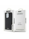 DKNY PU usnje Silver Metal Logo Magsafe Back Cover za iPhone 15 Pro Black DKNY