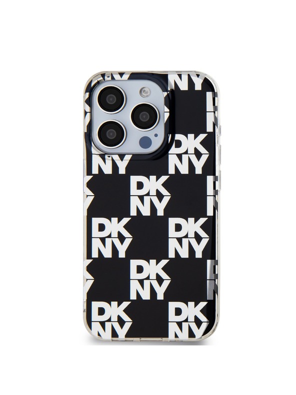 DKNY PC/TPU Kovinski vzorec hrbtnega ovitka za iPhone 15 Pro Black DKNY