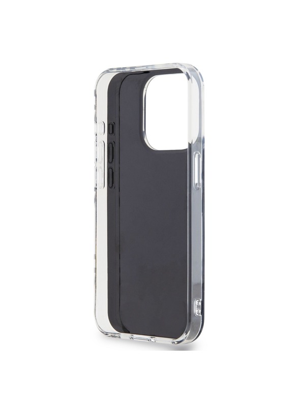 DKNY PC/TPU Kovinski vzorec hrbtnega ovitka za iPhone 15 Pro Black DKNY