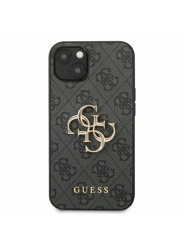 Guess PU 4G Metal Logo Zadní Kryt pro iPhone 13 Grey Ovitek za telefon