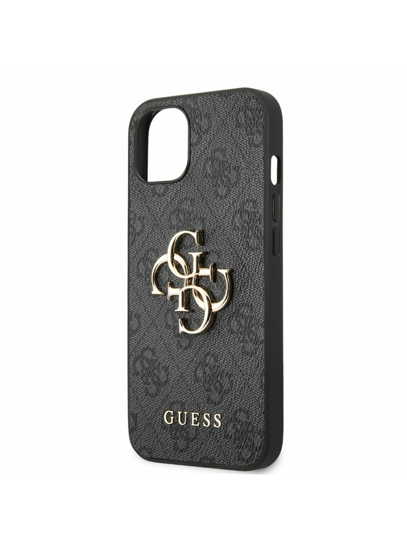 Guess PU 4G Metal Logo Zadní Kryt pro iPhone 13 Grey Ovitek za telefon