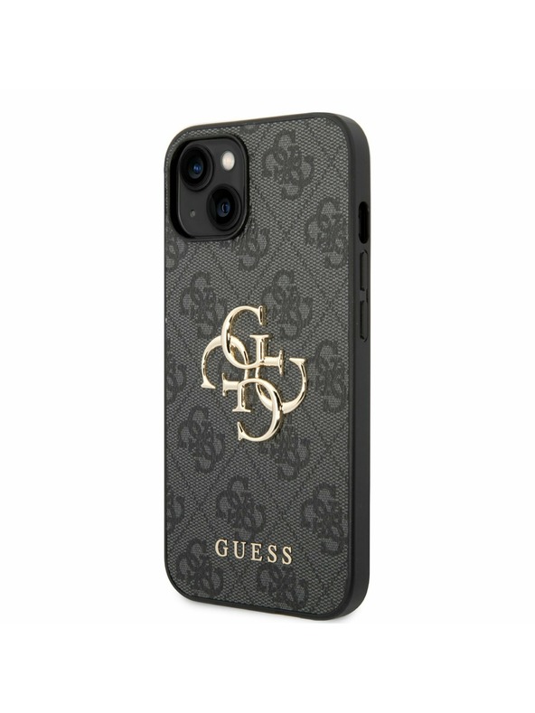 Guess PU 4G Metal Logo Zadní Kryt pro iPhone 14 Grey Ovitek za telefon