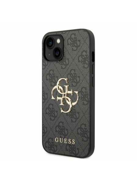 Guess PU 4G Metal Logo Zadní Kryt pro iPhone 14 Grey Ovitek za telefon