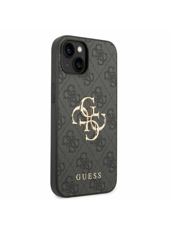 Guess PU 4G Metal Logo Zadní Kryt pro iPhone 14 Grey Ovitek za telefon