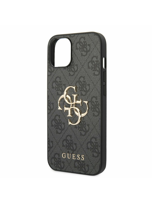 Guess PU 4G Metal Logo Zadní Kryt pro iPhone 14 Grey Ovitek za telefon