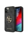 Guess Guess PU 4G Metal Logo hrbtni ovitek za iPhone 12 Pro Max Grey