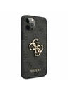 Guess Guess PU 4G Metal Logo hrbtni ovitek za iPhone 12 Pro Max Grey