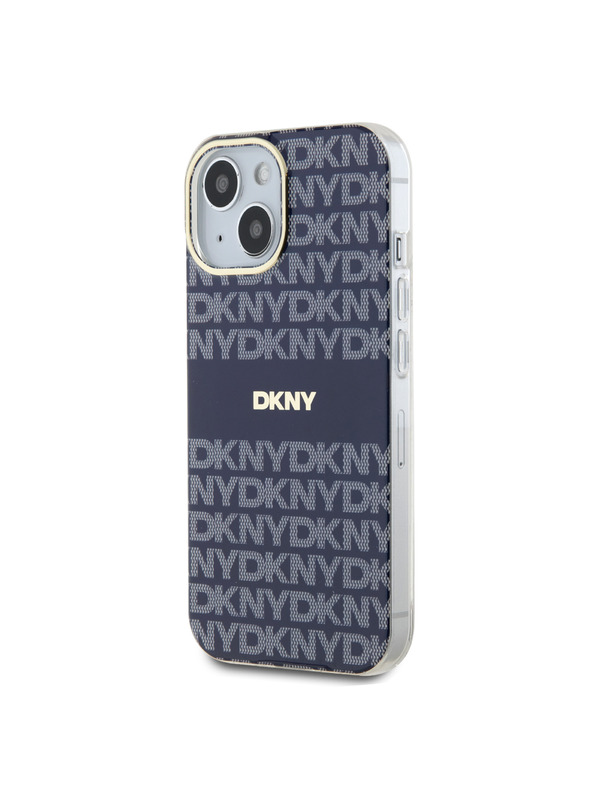 DKNY PC/TPU Repeat Pattern Tonal Stripe Magsafe Back Cover za iPhone 15 Blue DKNY