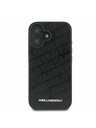 Karl Lagerfeld Karl Lagerfeld PU Prešit vzorec Zadnji pokrov za iPhone 16 Black