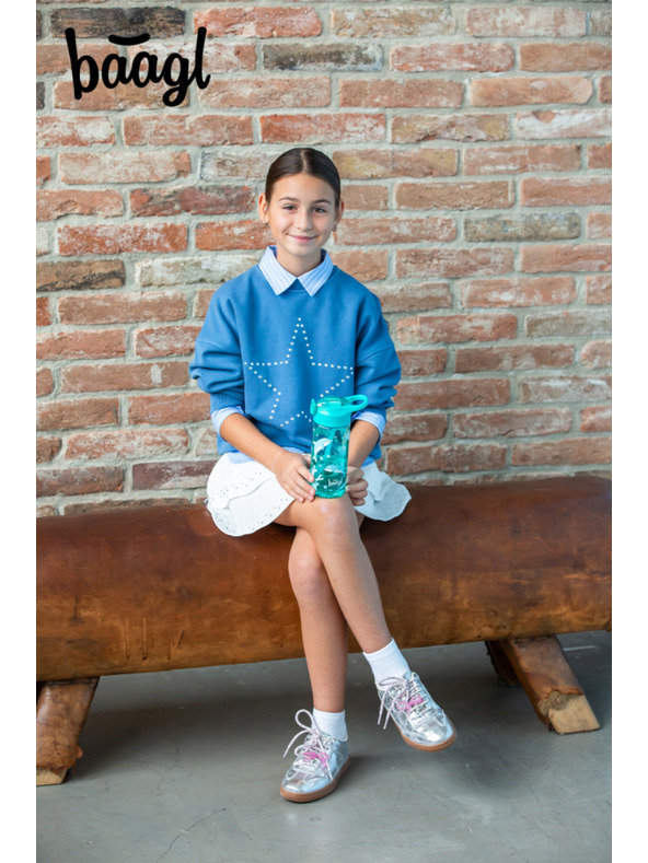 BAAGL  BAAGL Tritanska steklenica za pitje z slamico Delfin 500 ml