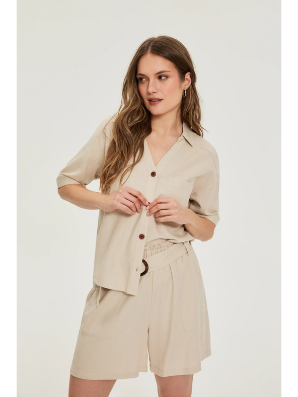 Moodo Srajca s kratkimi rokavi bež Moodo