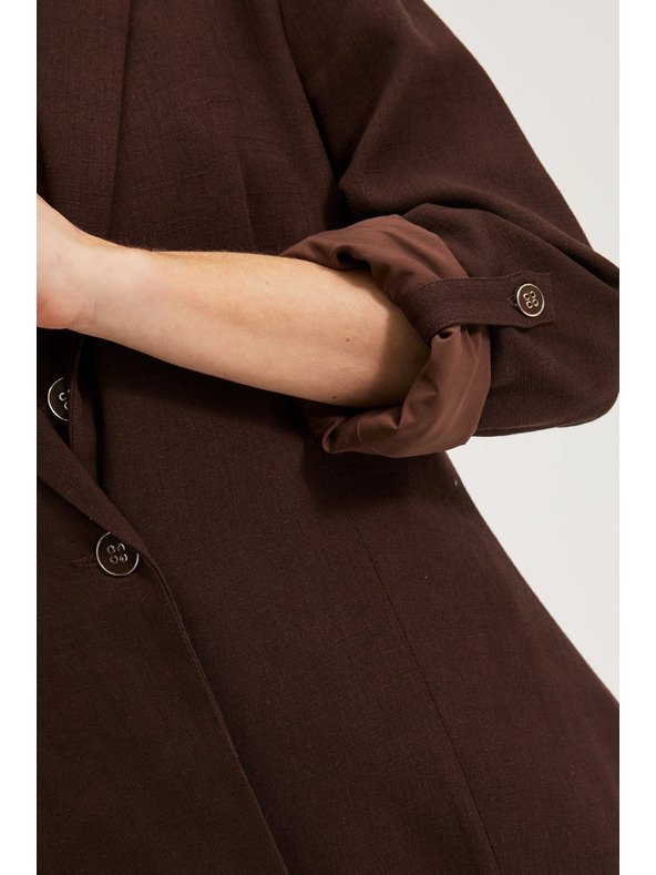 Moodo Sako z mešanico lana rjava Moodo