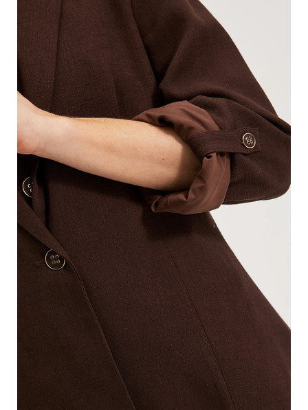 Moodo Sako z mešanico lana rjava Moodo