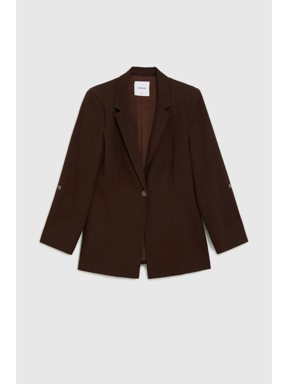 Moodo Sako z mešanico lana rjava Moodo