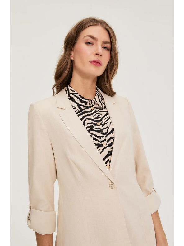 Moodo Sako z mešanico lana bež Moodo