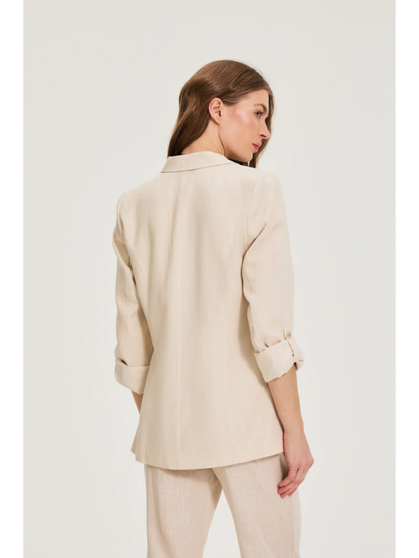 Moodo Sako z mešanico lana bež Moodo