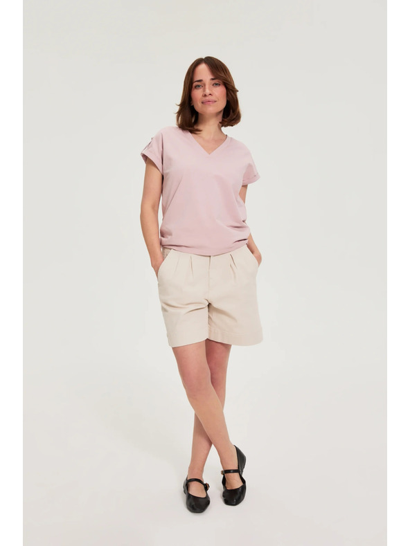 Moodo Gladke kratke hlače bež Moodo