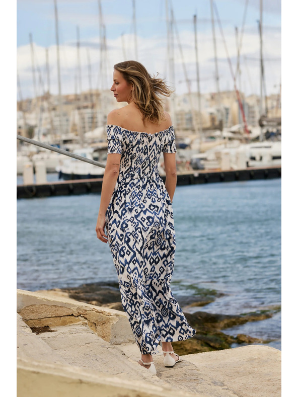 Moodo Dolge obleke iz viskose bele Moodo