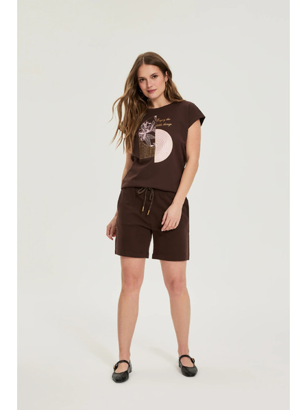 Moodo Bombažne hlače rjave Moodo