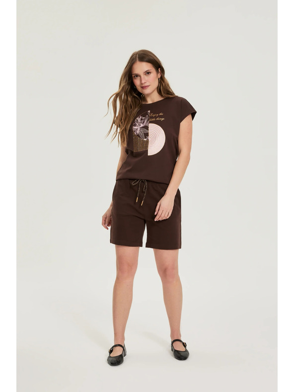 Moodo Bombažne hlače rjave Moodo