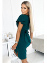 numoco NINA obleka s svinčnikom z dekoltejem - zelena Numoco NINA