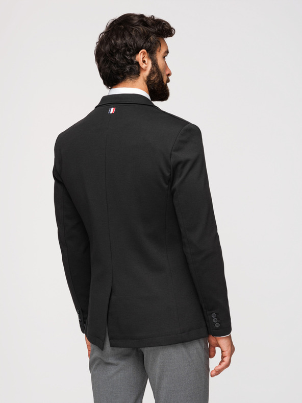 Ombre Clothing Moški črni blazer SLIM z rahlo teksturo