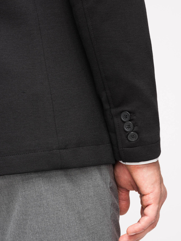 Ombre Clothing Moški črni blazer SLIM z rahlo teksturo