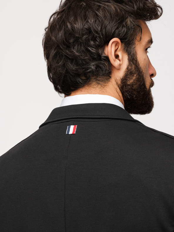 Ombre Clothing Moški črni blazer SLIM z rahlo teksturo