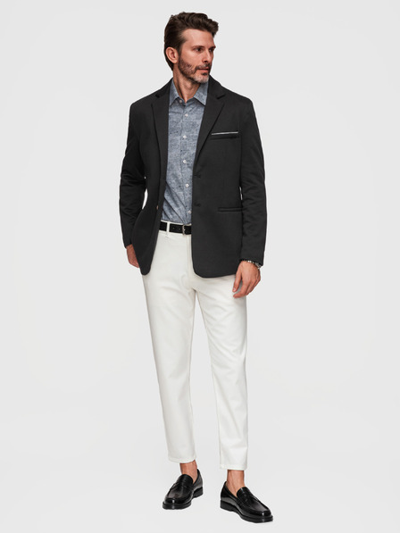 Ombre Clothing Moški pleteni sako kroja SLIM FIT - črna V5 M170 Ombre Clothing