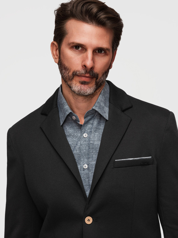 Ombre Clothing Moški pleteni sako kroja SLIM FIT - črna V5 M170 Ombre Clothing