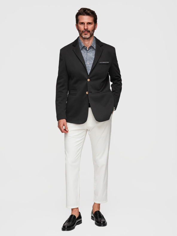 Ombre Clothing Moški pleteni sako kroja SLIM FIT - črna V5 M170 Ombre Clothing