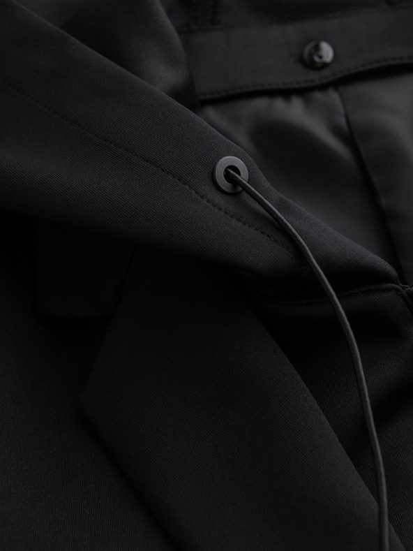 Ombre Clothing Slasten moški sako z odstranljivo podlogo in nastavljivo kapuco - črna V1 M168 Ombre Clothing