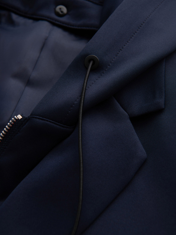 Ombre Clothing Slasten moški sako z odstranljivo podlogo in nastavljivo kapuco - temno modra V2 M168 Ombre Clothing