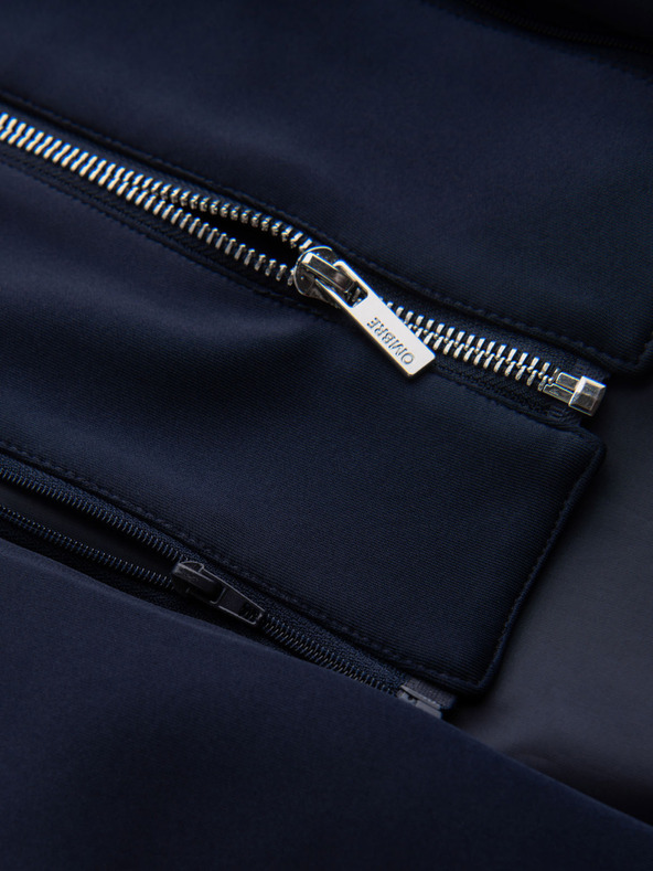 Ombre Clothing Slasten moški sako z odstranljivo podlogo in nastavljivo kapuco - temno modra V2 M168 Ombre Clothing