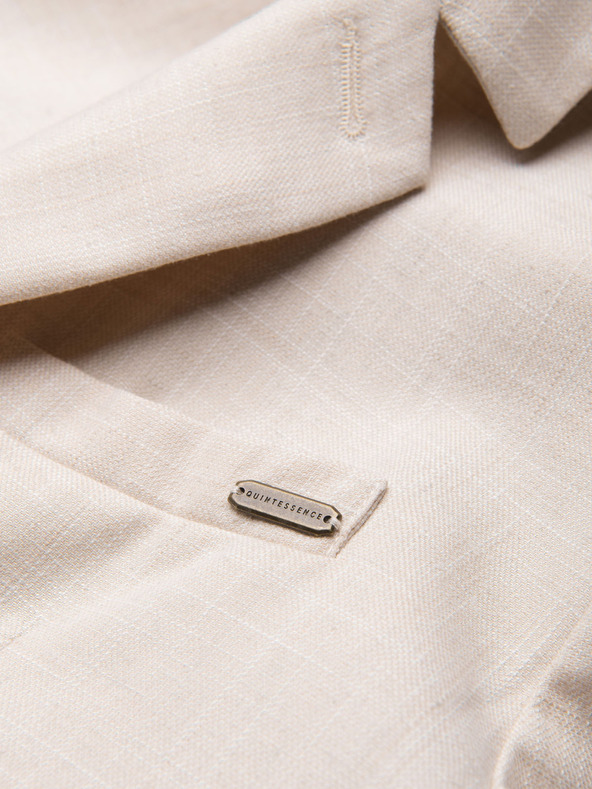 Ombre Clothing Moški sako REGULAR kroja s platnom - bež V1 M169 Ombre Clothing