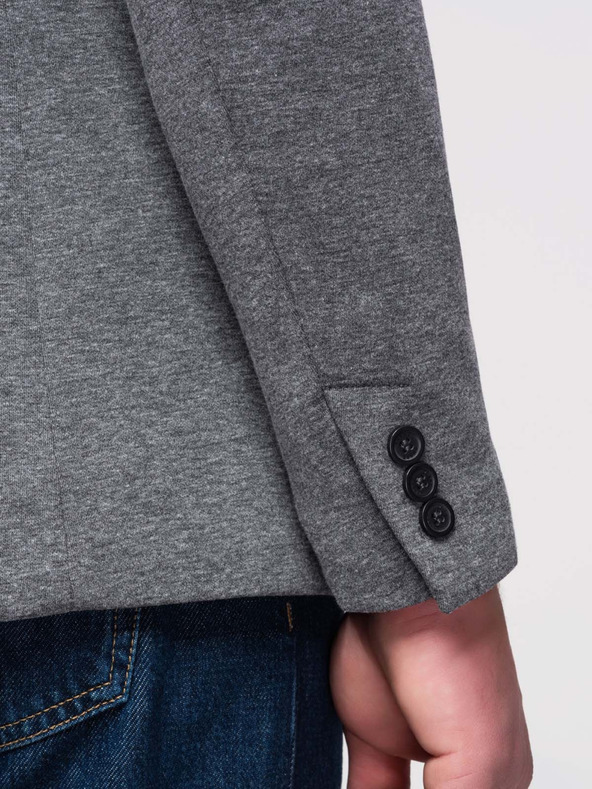 Ombre Clothing Moški pleteni sako kroja SLIM FIT - grafitna V1 M170 Ombre Clothing