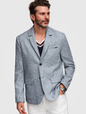 Ombre Clothing Moški sako REGULAR kroja s platnom - svetlo modra V4 M169 Ombre Clothing