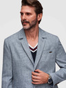 Ombre Clothing Moški sako REGULAR kroja s platnom - svetlo modra V4 M169 Ombre Clothing