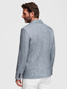 Ombre Clothing Moški sako REGULAR kroja s platnom - svetlo modra V4 M169 Ombre Clothing