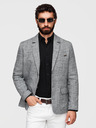 Ombre Clothing Moški sako REGULAR kroja s platnom - grafitna V5 M169 Ombre Clothing