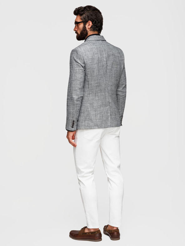 Ombre Clothing Moški sako REGULAR kroja s platnom - grafitna V5 M169 Ombre Clothing