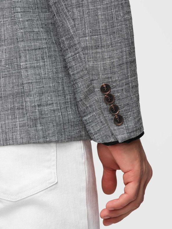 Ombre Clothing Moški sako REGULAR kroja s platnom - grafitna V5 M169 Ombre Clothing