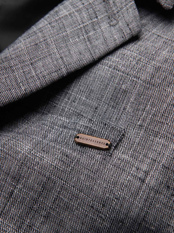 Ombre Clothing Moški sako REGULAR kroja s platnom - grafitna V5 M169 Ombre Clothing