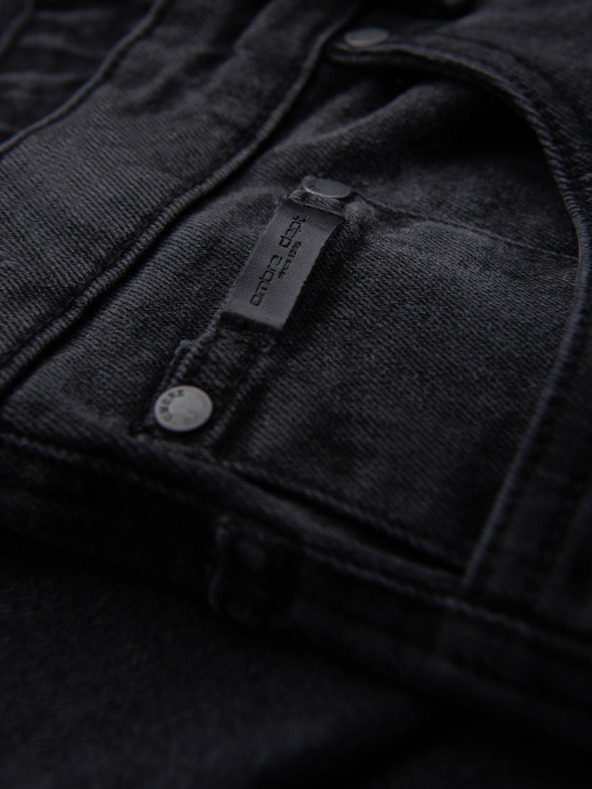 Ombre Clothing Moške džins hlače JOGGERY s klasičnim razporom - črne V3 OM-PADJ-0265 Ombre Clothing