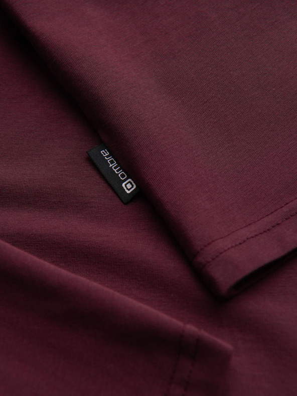 Ombre Clothing Moški gladek golfar z dolgimi rokavi - vinskega rdeči V6 OM-LSCL-0130 Ombre Clothing