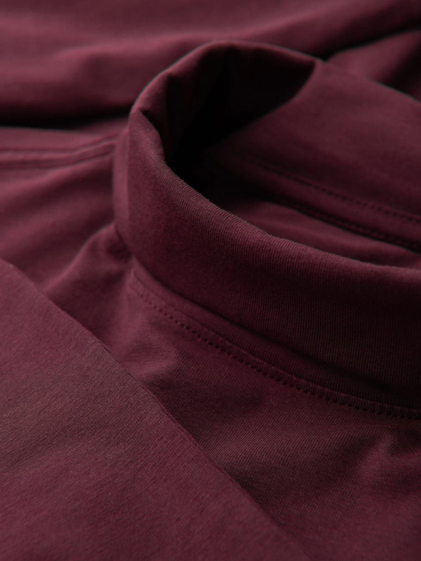 Ombre Clothing Moški gladek golfar z dolgimi rokavi - vinskega rdeči V6 OM-LSCL-0130 Ombre Clothing