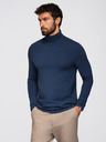 Ombre Clothing Moški golfar z dolgimi rokavi - temno moder V2 OM-LSCL-0130 Ombre Clothing