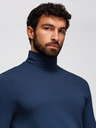 Ombre Clothing Moški golfar z dolgimi rokavi - temno moder V2 OM-LSCL-0130 Ombre Clothing