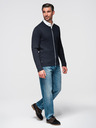Ombre Clothing Moški pulover na zadrgo - temno moder V1 OM-SWZS-0146 Ombre Clothing