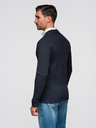 Ombre Clothing Moški pulover na zadrgo - temno moder V1 OM-SWZS-0146 Ombre Clothing